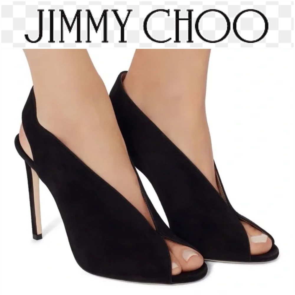 JIMMY CHOO Shar 100 black suede sandals